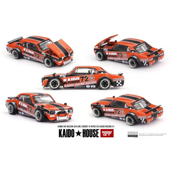 MiniGT Kaido House Nissan Skyline 2000 GT-R (kpgc10) kaido racing v1, 1/64 red/black/white 