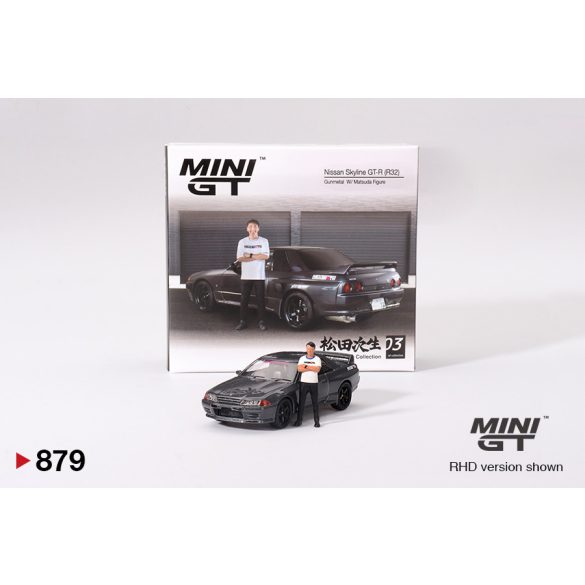 MiniGT Nissan Skyline GT-R (R32) 1992 + Tsugio Matsuda figure1/64, gunmetal