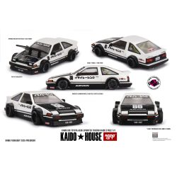   MiniGT Toyota Sprinter Truneo (ae86), Kaido works, Imai racing V1, black/white
