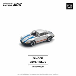 Pop Race Porsche Singer 1/64, silver/blue 